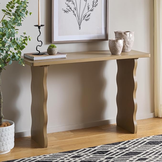 SAFAVIEH Home Collection Preslyn Desert Brown Console Table for Entryway, Living Room, Foyer
