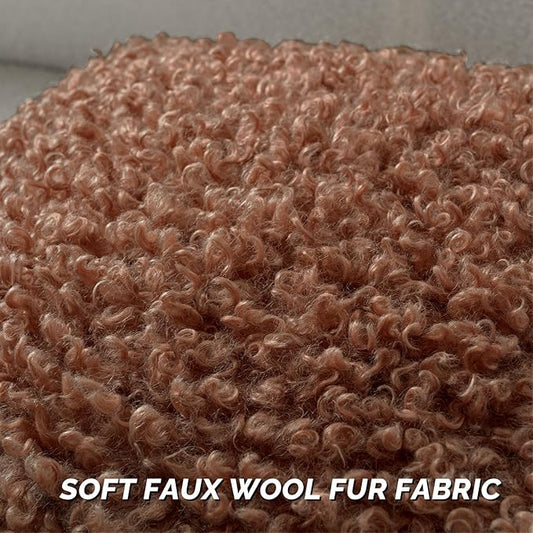 FUTEI Rust Decorative Throw Pillow Covers 26x26 Inch Set of 2,Soft Fluffy Faux Wool Fur Boucle Textured Pillow Shams,Modern Home Decor for Couch Bed Living Room Office