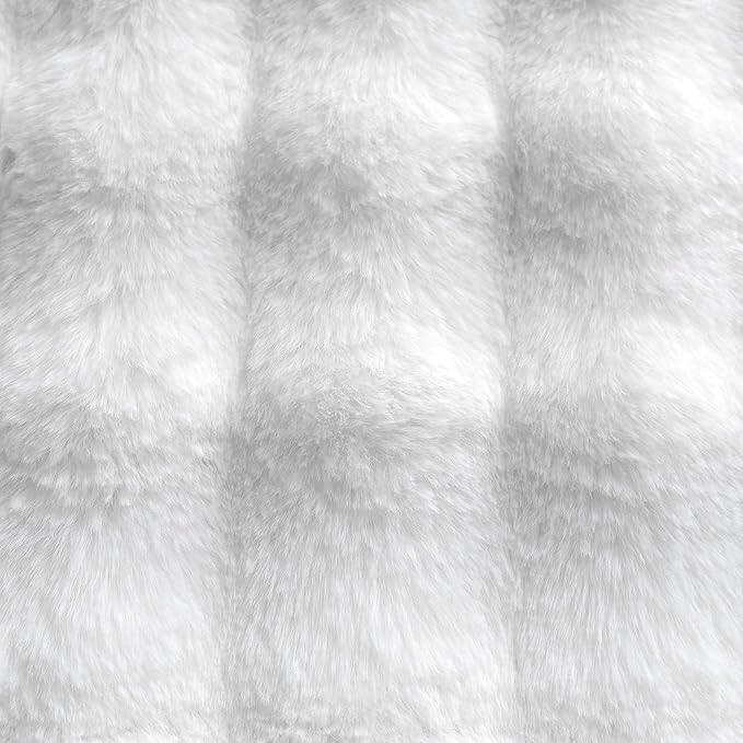 Neelvin Cream White Faux Fur Cozy Soft Double-Sided Decorative Throw Pillow Covers 16x16 inch Set of 2,Velvet Pillowcase Cushion Case for Sofa Couch