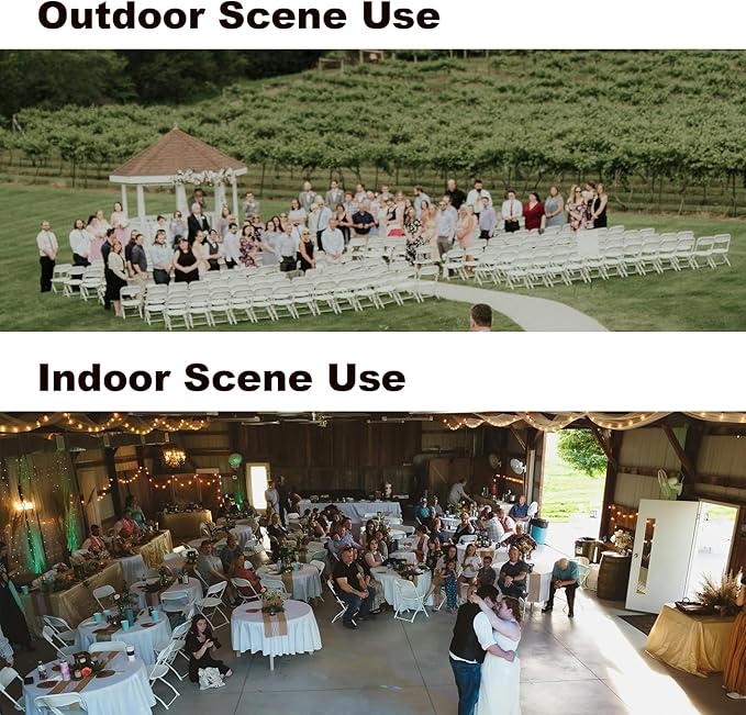 50 Pack Folding Chairs, Heavy Duty White Plastic Stackable Event Chairs for Indoor Outdoor, 350lb Capacity Portable Commercial Banquet Chairs for Wedding, Party, Office