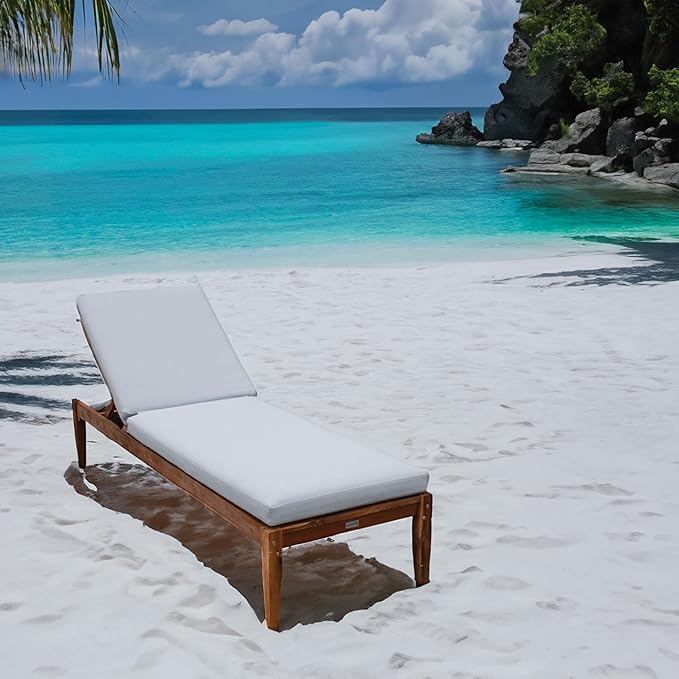 Tommy Bahama Chaise Cushion, 26" X 82" X 2.5", Bamboo Bay Bone