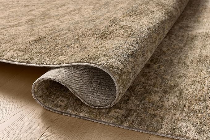 Loloi Magnolia Home by Joanna Gaines Junie Collection JUE-06 Lagoon/Natural 5'-3" x 5'-3", .38" Pile Height, Round Area Rug