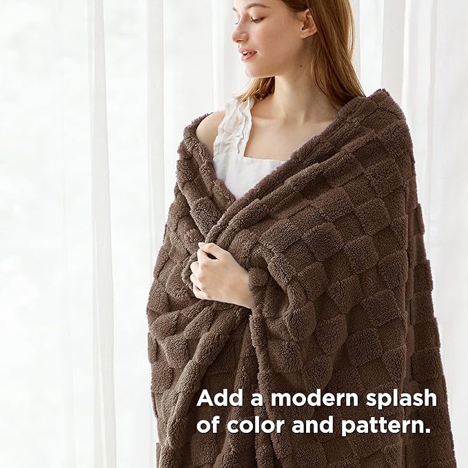 Bedsure GentleSoft Dark Brown Throw Blanket for Couch - Super Soft Cozy Blankets Gifts for Women Men Girls, Cute Small Fleece Throws for Bedroom Home Decor, 50x70 Inches