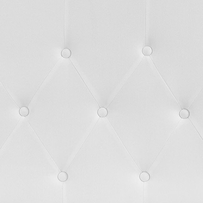 BizChair Tufted Upholstered King Size Headboard in White Fabric