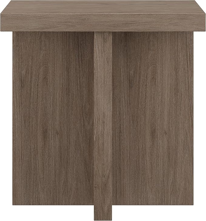 Henn&Hart 22" Wide Square Side Table in Weathered Gray, for Home, Living Room, Bedroom, Entertainment Room, Office
