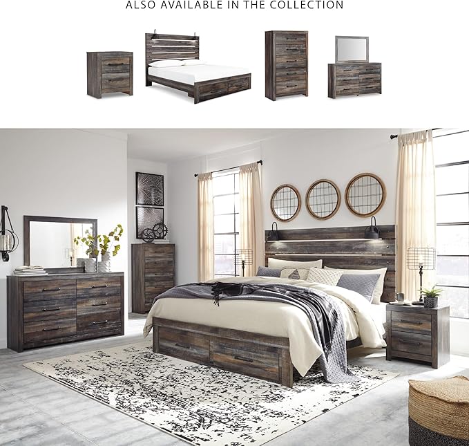 Signature Design by Ashley Drystan Casual 5 Drawer Chest, Dark Brown & Gray