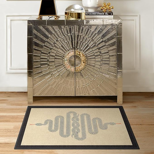 RUGGABLE x Jonathan Adler Machine Washable Modern Area Rug – Venom Neutral 2x3, Stain-Resistant, Non-Slip – Small Rugs for Living Room, Bedroom, Hallway, Entryway & Bathroom–with Cushioned Pad