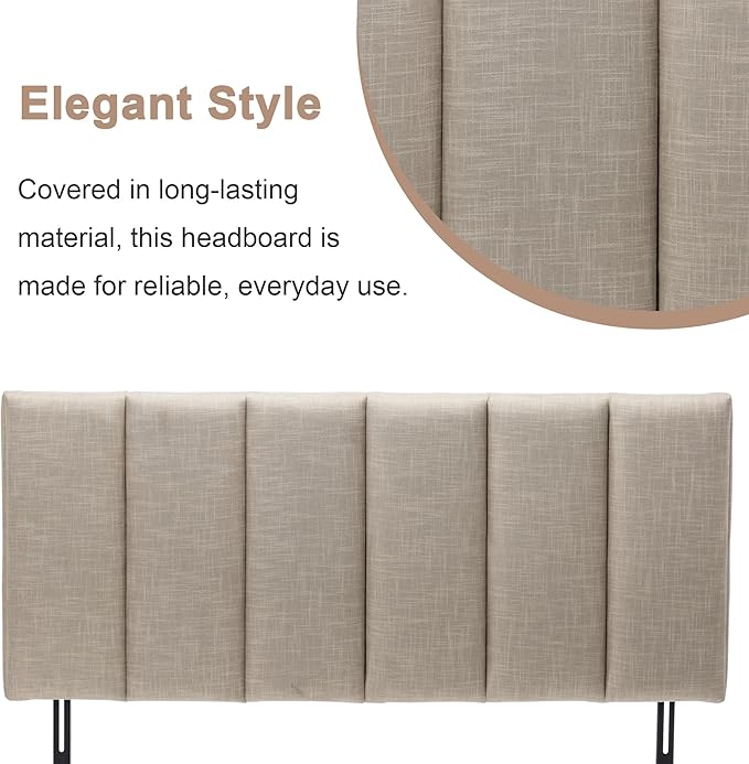 HAOBO Home Upholstered Headboards Foldable Queen/Full Linen Panels with Height Adjustments
