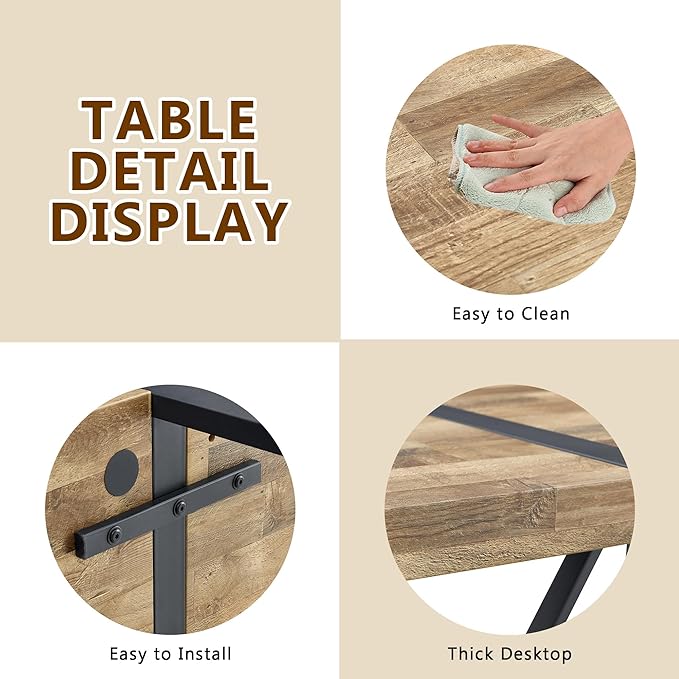 Dining Table Set for 6,Dinner Table Set for 6,71'' Kitchen Table and PU Leather Chairs Set of 6,6 Chair Dining Table Set for Kitchen Dining Room