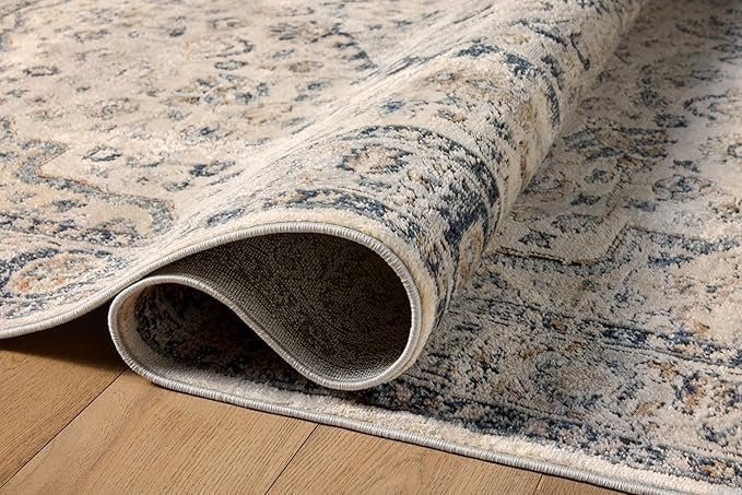 Loloi Teagan Collection TEA-01 Natural/Lt. Grey 2'-8" x 13' Runner Rug, Large, Soft Neutral Rug, High-Traffic for Living Room, Bedroom, Home Office, Dining Area