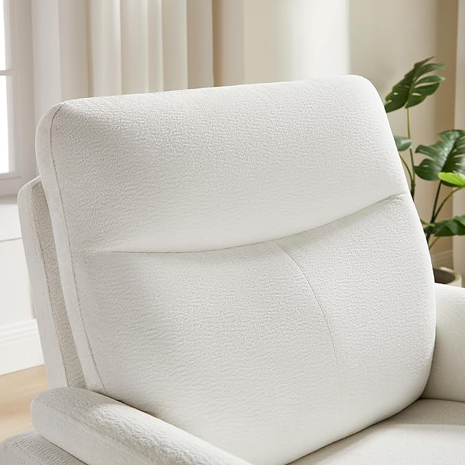 VANOMi Power Recliner Chair Swivel Glider, Electric Rocking Recliner Chairs with USB and Type-C Ports, Nursery Chair Recliner for Living Room, Bedroom, Apartment(White)