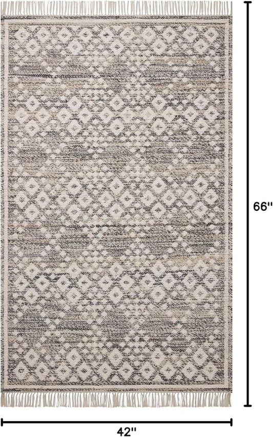 Loloi Angela Rose Rivers Collection RIV-01 Denim/Ivory 3'-6" x 5'-6" Reversible Accent Rug