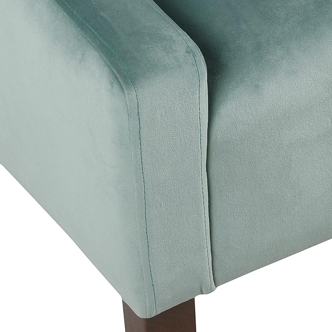 Homepop Home Decor | Upholstered Classic Swoop Arm Accent Chair | Accent Chairs for Living Room & Bedroom | Decorative Home Furniture, Light Velvet Aqua Blue
