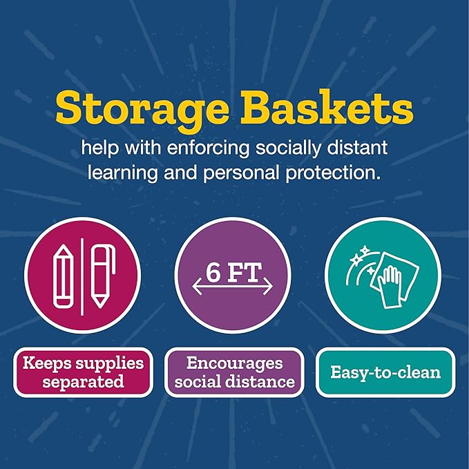 Really Good Stuff Large Plastic Book Baskets, 13.25" by 10" by 5.5" - 12 Pack, White, Classroom Library Organizer, Toy Storage, Multi-Purpose Organizer Basket