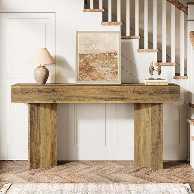 Tribesigns 63-inch Entryway Console Table, Narrow Long Sofa Table Behind Couch, Accent Entrance Foyer Table for Entryway, Entrance, Hallway, Brown