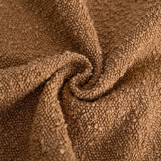 Foindtower Pack of 2 Textured Boucle Throw Pillow Covers Accent Solid Pillow Cases Cozy Soft Decorative Couch Cushion Case for Chair Sofa Bedroom Living Room Home Decor, 20 x 20 Inch,Rust Tobacco