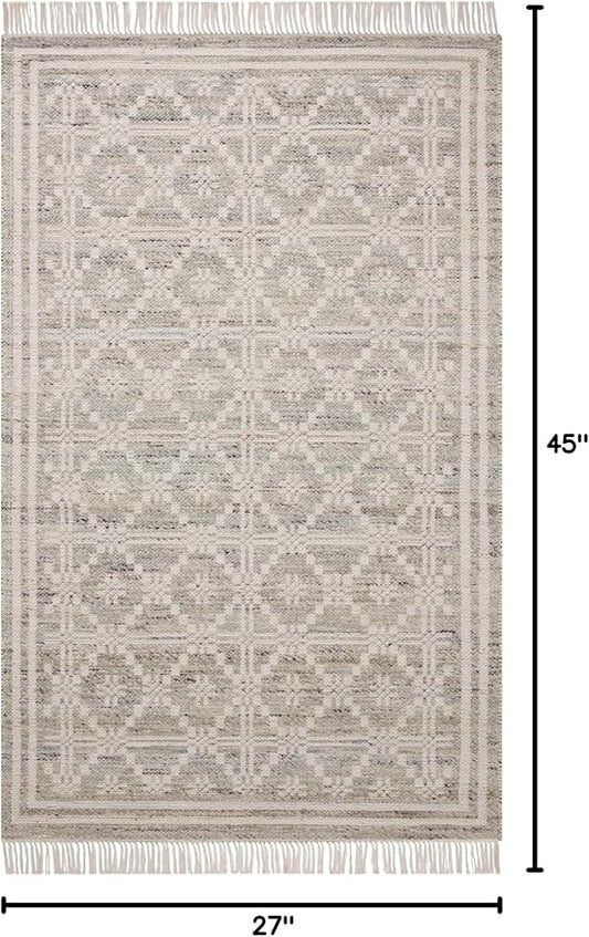 Loloi Angela Rose Rivers Collection RIV-02 Lagoon/Ivory 2'-3" x 3'-9" Reversible Accent Rug