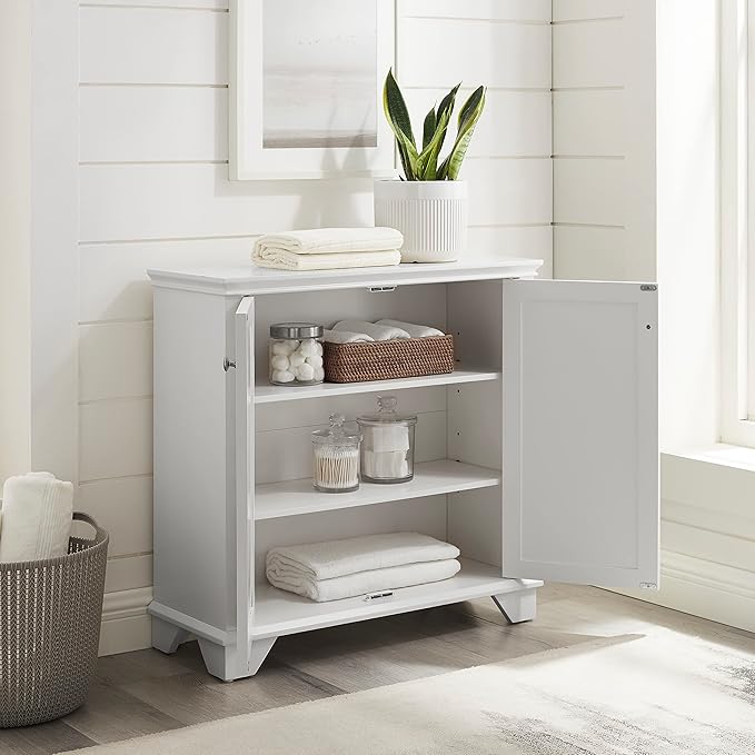 Crosley Furniture Lydia Accent Storage Cabinet, Bar, Buffet for Kitchen, Living Room, or Entryway, White