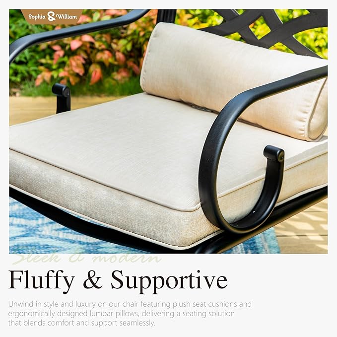 Sophia and William Patio Swivel Dining Chairs Set of 4, Outdoor Metal Armchairs, Outdoor Dining Chairs