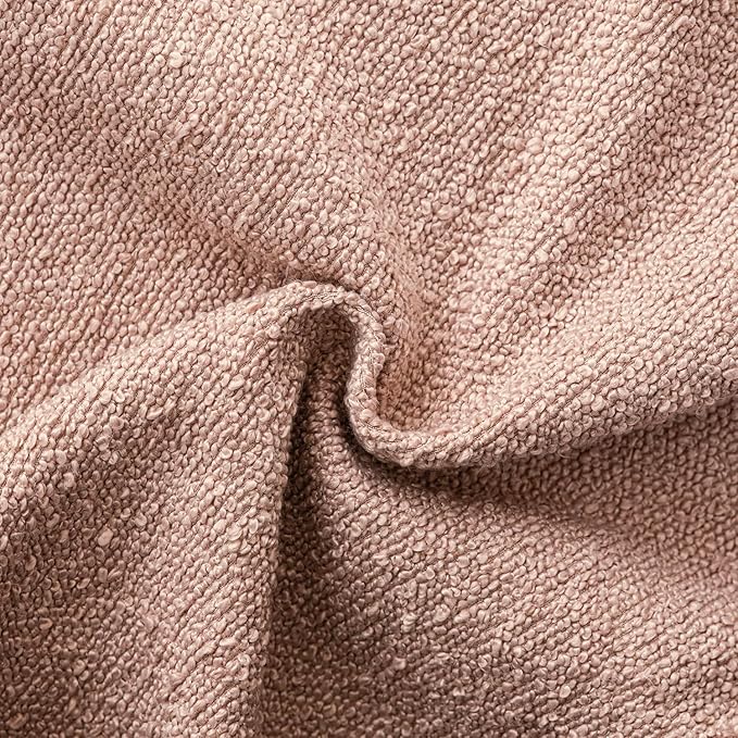 Foindtower Set of 2, Decorative Textured Boucle Throw Pillow Covers Accent Solid Pillow Cases Neutral Soft Cozy Couch Cushion Case for Chair Sofa Bedroom Living Room Home Decor 20 x 20 Inch Light Pink