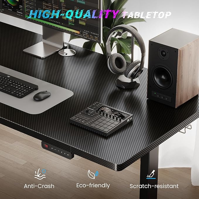 SIAGO Electric Standing Desk Adjustable - 63 x 24 Inch Sit Stand up Desk with Cable Management - 3 Memory Preset Adjustable Height Table