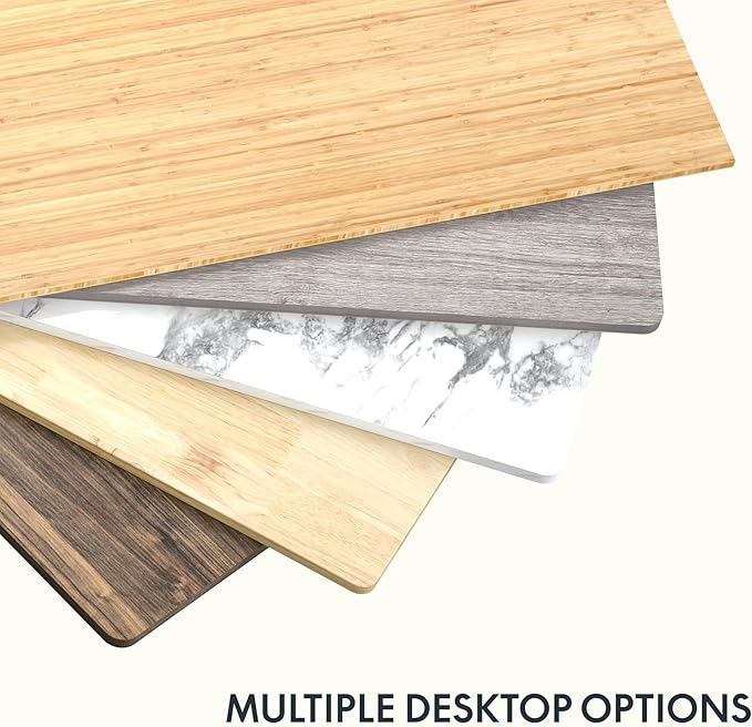 FLEXISPOT EN1 One-Piece Standing Desk 55 x 28 Inches Height Adjustable Electric Desk (Silver Frame + Grey Wood Grain Top, 2 Packages)