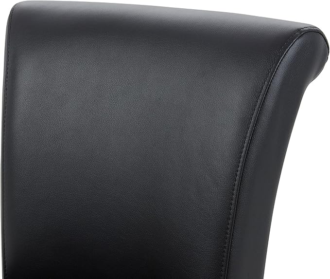 CHITA 26 Inch Counter Height Swivel Bar Stool, FSC Certified Modern Upholstered Faux Leather Swivel Barstool Chair with Back, Black
