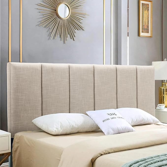 HAOBO Home Upholstered Headboard Foldable King Size Headboards Eastern King/California King Linen Panel with Height Adjustments