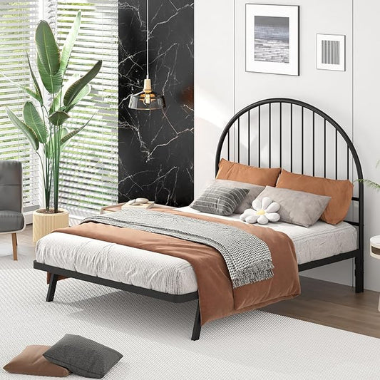 Weehom Full Size Headboard Only, Wrought Iron Black Headboard Full, Vintage Metal Headboard with Height Adjustable, Farmhouse HeadBoard