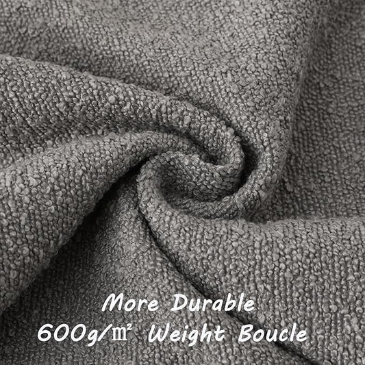 FUTEI Pack of 2 Light Grey Decorative Throw Pillow Covers 16x16 Inch Soft Cozy Solid Boucle Textured Cushion Case,Modern Home Decor for Couch Bed Living Room