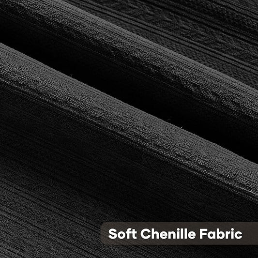 FUTEI Black Decorative Throw Pillow Covers 22x22 Inch Set of 2,Soft Cozy Wheat Ear Striped Patterns Cushion Cases,Modern Home Decor for Couch Bed Living Room