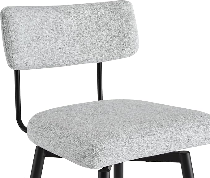 Watson & Whitely Swivel Counter Height Bar Stool Chairs Set of 2, 27.4" Fabric Upholstered Counter Stools with Back and Metal Frame, White (Multi-Colored)
