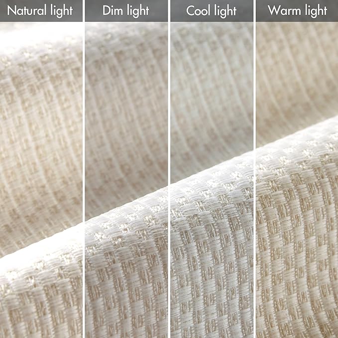Madison Park Galen Cordless Roman Shade, 31"W x 64"H, Sheen Ivory – Room Darkening, Thermal Insulated, Energy Efficient Window Blind with Subtle Sheen Basketweave Fabric for Privacy
