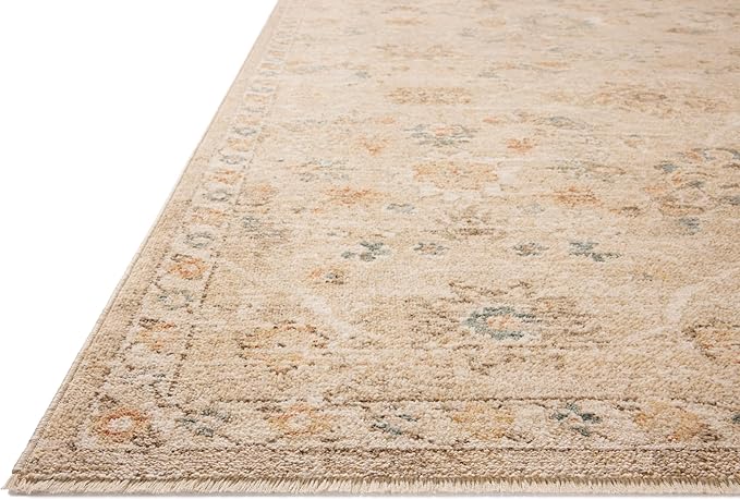 Loloi Chris Loves Julia Palma Collection PLM-11 Natural/Multi 3'-6" x 5'-6" Fringe Accent Rug Vintage Style Boho Living Room Bedroom Carpet