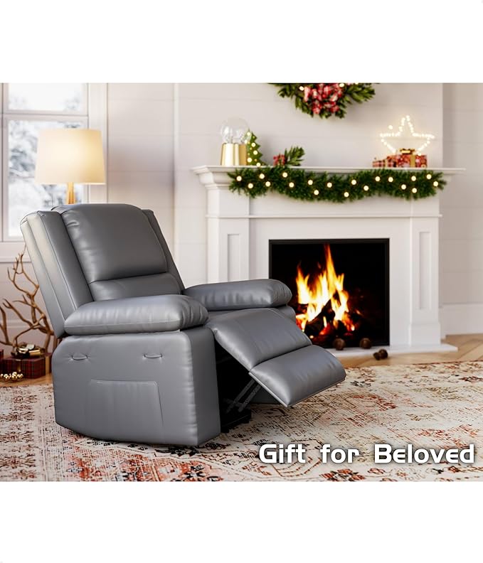 GarveeHome Power Lift Recliner Chair - Heat and Massage, Faux PU Electric Lift Recliner for Elderly & Mobility Impaired, Adjustable Back and Legs, Heavy Duty Lift Chair for Seniors