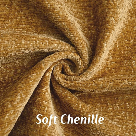 FUTEI Tobacco Chenille Throw Pillow Covers 20x20 Inch Set of 2,Soft Cozy Bound Edge Design Cushion Case,Home Decor for Couch Bed Living Room