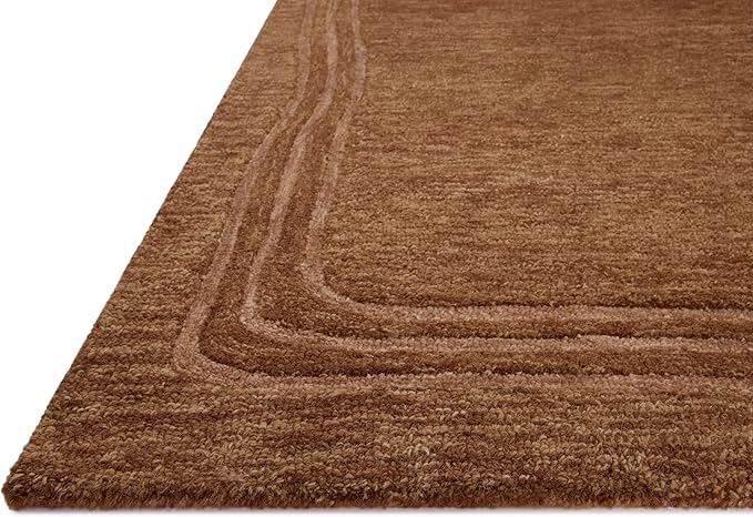 Loloi Leanne Ford Craven Collection CVN-02 Spice/Rose 3'-6" x 5'-6" Accent Rug Geometrical, Patterned, Neutral, Entryway, Mudroom, Bathroom, and Kitchen