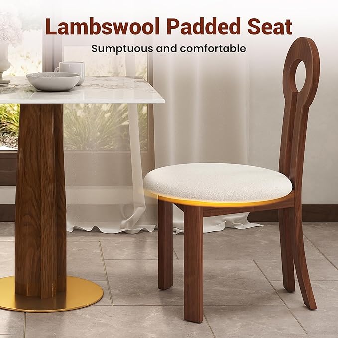 Sintered Stone Square Office Table and Chair Set - Meeting Table for Small Offices (Walnut Leg and Pandora Top, 1 Table and 4 Chairs)