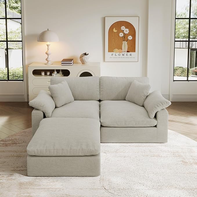 Cloud Modular Sectional Sofa,2 Seat Down Filled Sofa 78.6" Minimalist Sofa,Cover Washable and Replaceable Couches for Living Room,Sectional Sofa Deep Seat