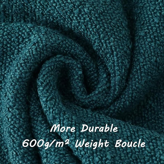 FUTEI Pack of 2 Teal Green Decorative Throw Pillow Covers 12x20 Inch Soft Cozy Solid Boucle Textured Lumbar Pillow Cases,Modern Home Decor for Couch Bed Living Room