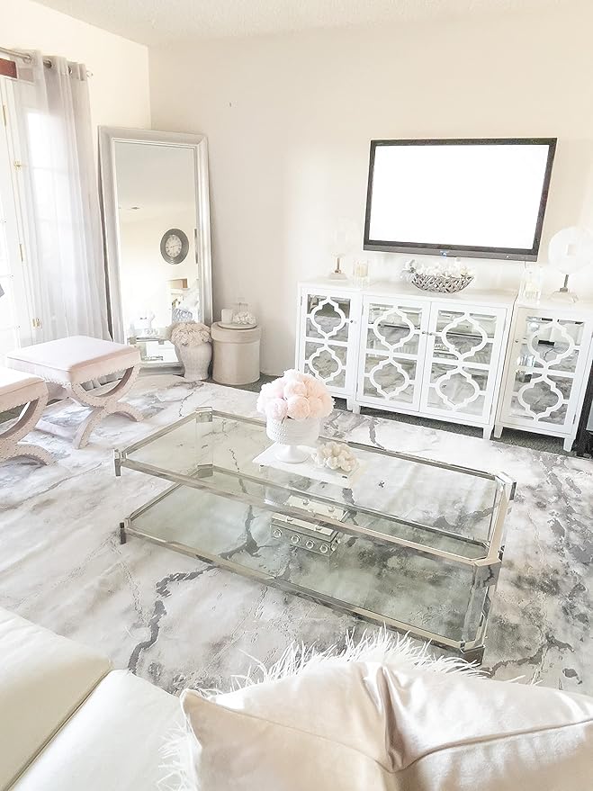 SAFAVIEH Craft Collection Area Rug - 5'3" x 7'6", Grey & Silver, Modern Abstract Design, Non-Shedding & Easy Care, Ideal for High Traffic Areas in Living Room, Bedroom (CFT877G)