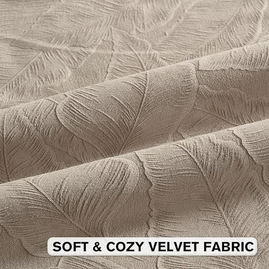 FUTEI Oatmeal Velvet Throw Pillow Covers 18x18 Inch Set of 2,Soft Embossed Leaf-Relief Textured Cushion Cases,Natural Home Decor for Couch Living Room