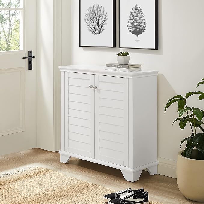 Crosley Furniture Lydia Accent Storage Cabinet, Bar, Buffet for Kitchen, Living Room, or Entryway, White