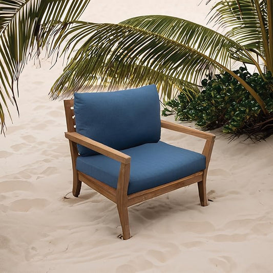 Tommy Bahama Deep Seating Lounge Cushion, 26" X 30" X 4", Bamboo Bay Cobalt