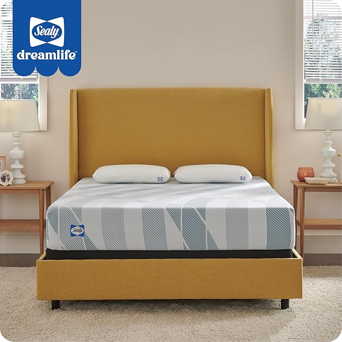 Sealy Dreamlife 10” Hybrid Mattress-in-a-Box, Full, SealyComfort Gel Memory Foam, SealyResponsive Encased Coils, Surface-Guard Technology