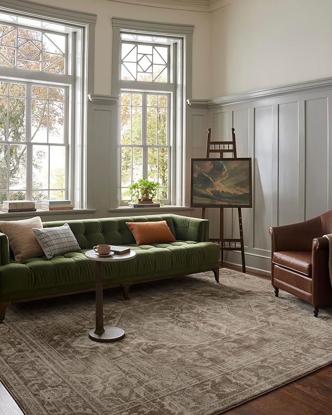 Loloi Magnolia Home by Joanna Gaines Mona Collection MOA-01 Cocoa/Stone 2'-6" x 10'-0" Runner Rug