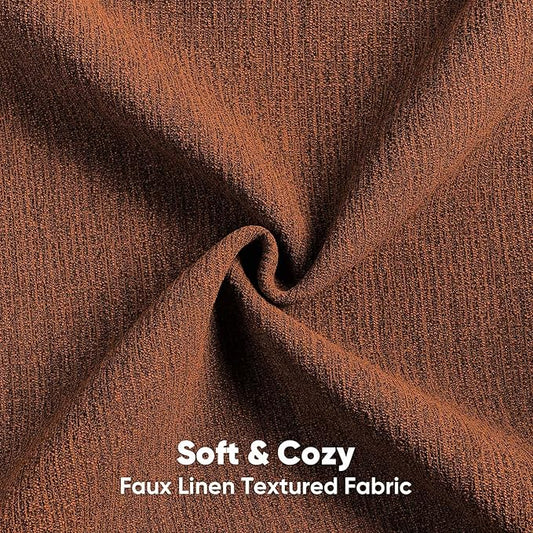 FUTEI Rust Chenille Decorative Throw Pillow Covers 24x24 Inch Set of 2,Soft Cozy Faux Linen Textured European Pillow Shams,Farmhouse Home Decor for Couch Living Room