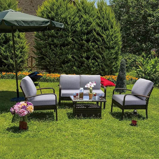 JMGBird Patio Chair Cushion Set, Outdoor Seat Cushion 24"x24" Patio Cushions for Outdoor Furniture