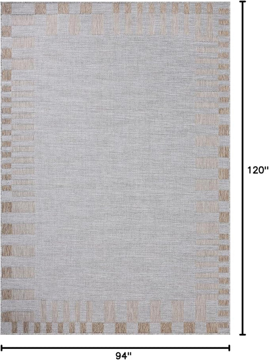 Loloi Amber Lewis Topanga Collection TOP-08 Silver/Natural 7'-10" x 10' Indoor/Outdoor Area Rug