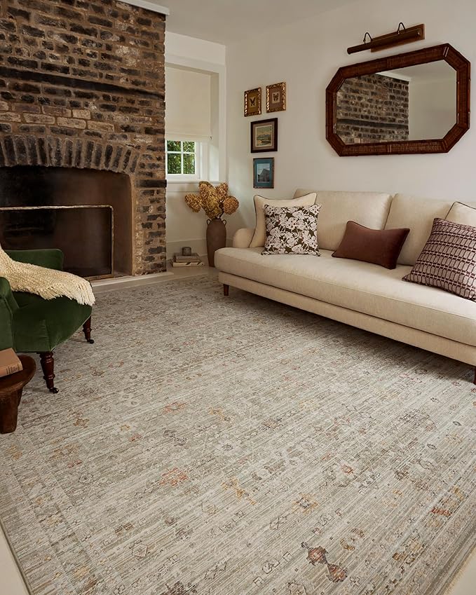 Loloi Chris Loves Julia Ida Collection IDA-04 Spa/Multi 9'-3" x 13'-1", .19" Pile Height, Area Rug